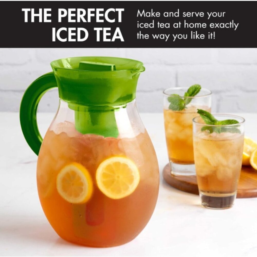 Shatter-Proof Primula Big Iced Tea Pitcher with Infuser Cold Brew Coffee Green